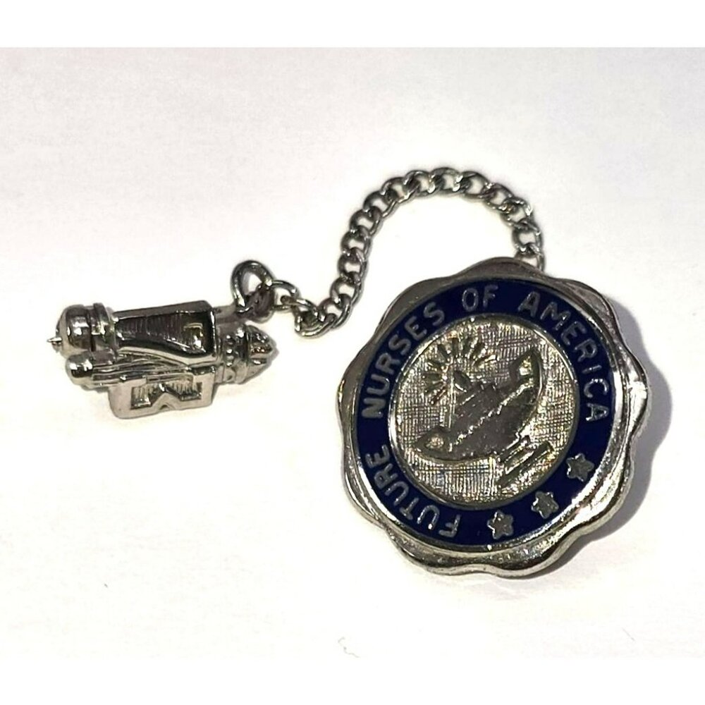 Future Nurses Of America Pin Set '73 Sterling Silver Blue Enamel 0.5" LI603
